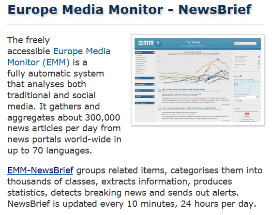 L’outil European Media Monitor